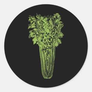 Vintage Celery Stalk Vegetable Gift Celery Juice L Classic Round Sticker