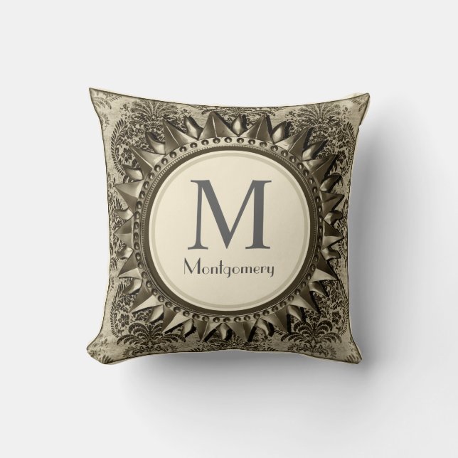 Vintage Celestial Antique Sun Frame - Personalised Cushion (Front)