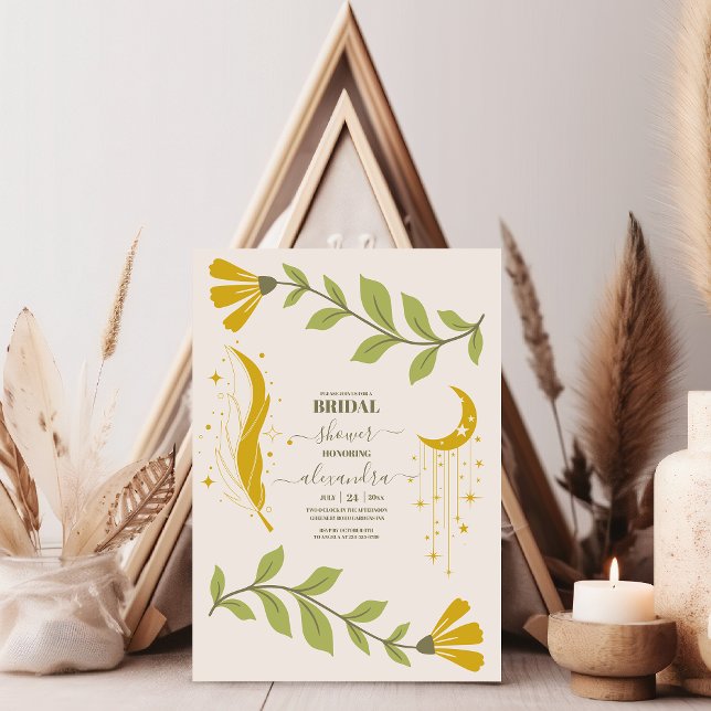 Vintage Celestial Botanical Bridal Shower  Invitation (Creator Uploaded)