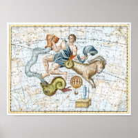 Vintage Celestial Constellations Map