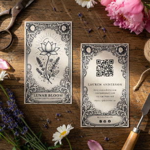 Vintage Celestial Florist Business Card   Mystical