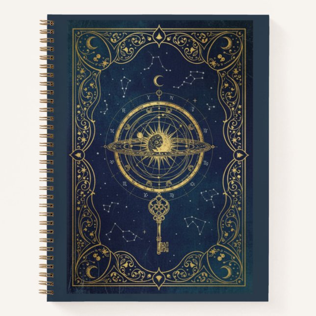 Vintage Celestial Key & Antique Star Chart Journal (Front)