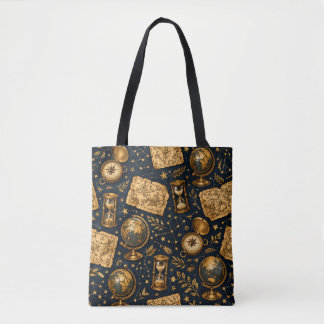 Vintage Celestial Map & Astronomy Pattern Tote Bag