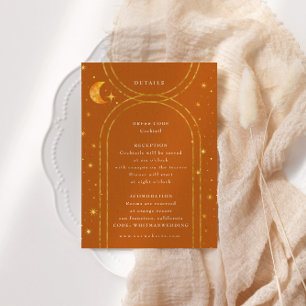Vintage Celestial Moon Stars Wedding Details  Enclosure Card