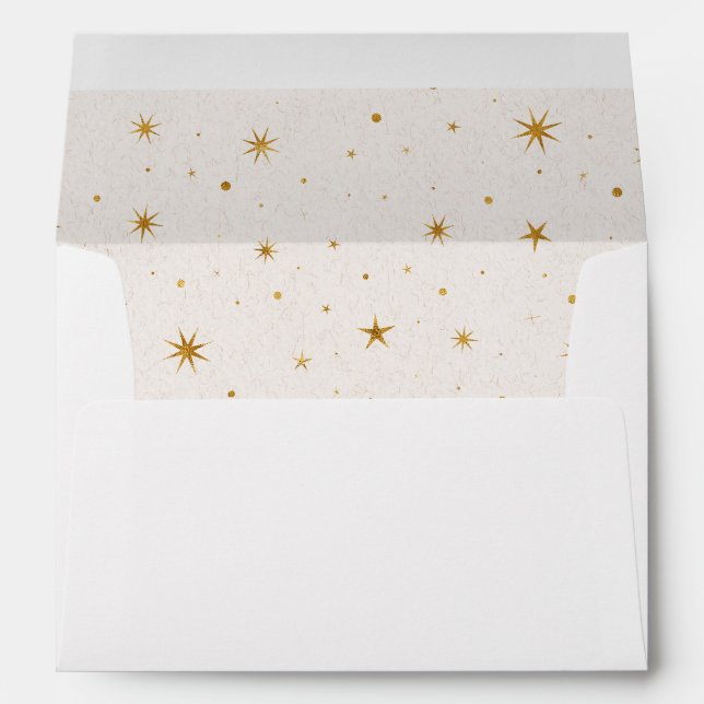 Vintage Celestial Pre-Addressed Wedding Envelope (Back (Bottom))