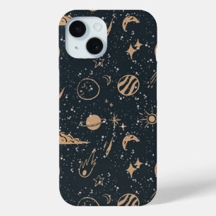 Vintage Celestial Space Pattern iPhone 15 Case