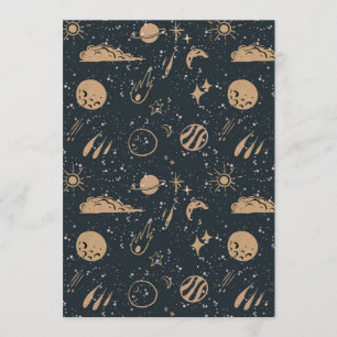 Vintage Celestial Space Pattern Invitation