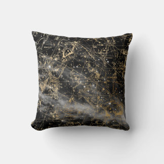 Vintage Celestial Star Map Background Cushion