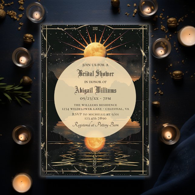 Vintage Celestial Sun and Moon Mystical Wedding Invitation (Creator Uploaded)