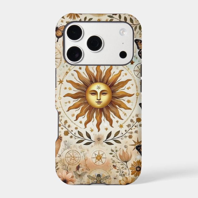 Vintage Celestial Sun Botanical Phone Case  (Back)