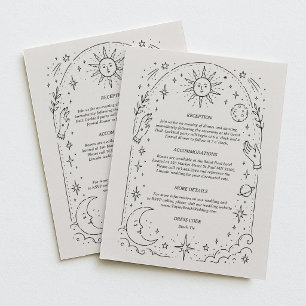 Vintage Celestial Wedding Details Traditional Enclosure Card