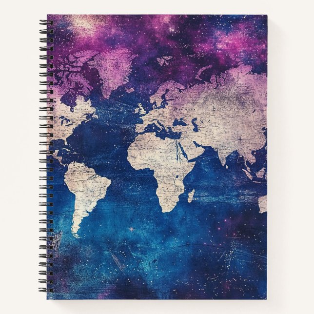 Vintage Celestial World Map (4) Notebook (Front)