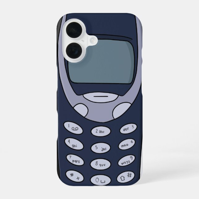 Vintage Cell Phone iPhone 16 Case (Back)