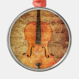 Vintage Cello Metal Tree Decoration