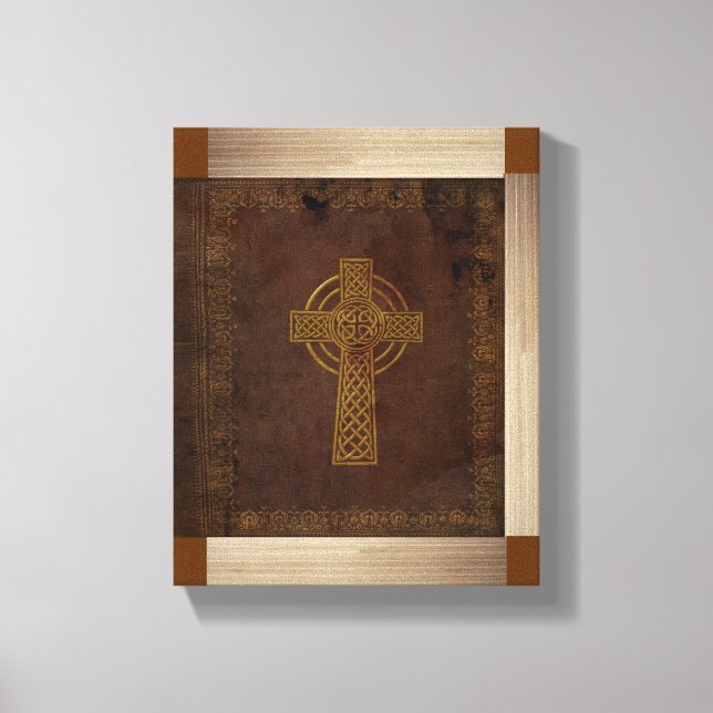 Vintage Celtic Bible Replica on Canvas (Front)