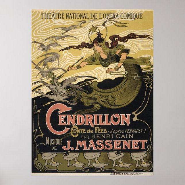 Vintage Cendrillon Cinderella French Opera Paris Poster (Front)