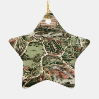 Vintage Central Park Map New York City Ceramic Tree Decoration