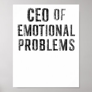 Vintage Ceo Of Emotional Problems Sticker Poster
