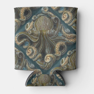 Vintage Ceramic Tile Octopus Can Cooler