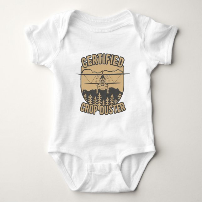 Vintage Certified Crop Duster Gift Baby Bodysuit (Front)