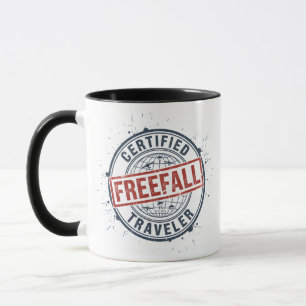 Vintage Certified Freefall Traveller Grunge Stamp Mug