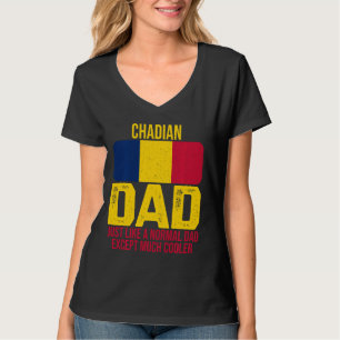Vintage Chadian Dad Chad Flag Design For Father S T-Shirt