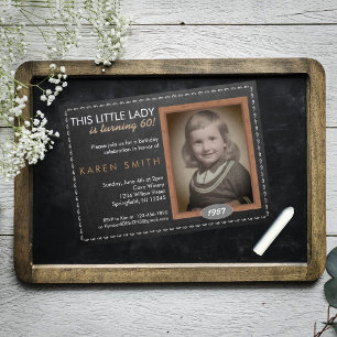 Vintage Chalkboard Birthday Invitation