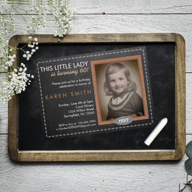 Vintage Chalkboard Birthday Invitation (Creator Uploaded)