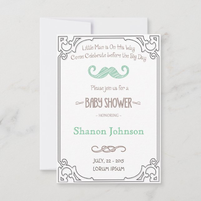 Vintage Chalkboard Boy Babay Shower Invitation (Front)