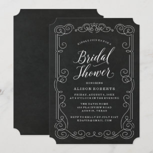 Vintage Chalkboard Bridal Shower Invitation