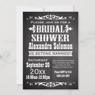 Vintage Chalkboard Bridal Shower Invitation