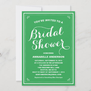Vintage Chalkboard Bridal Shower Invitation