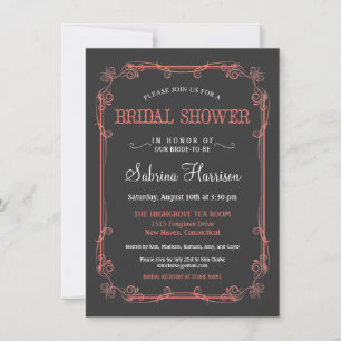 Vintage Chalkboard Bridal Shower Invitations