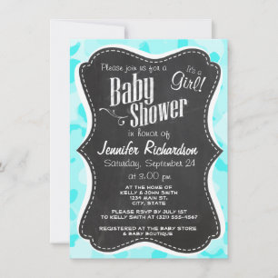 Vintage Chalkboard; Celeste Camo; Camouflage Invitation