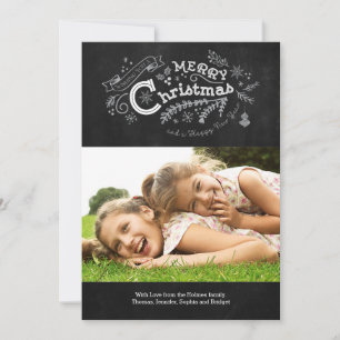 Vintage Chalkboard Christmas Sign Holiday Card