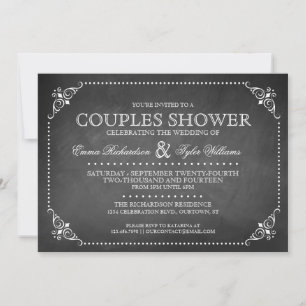 Vintage Chalkboard Couples Shower Invitation