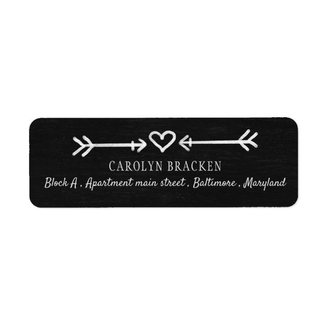 Vintage Chalkboard Cute Heart Arrow | Wedding (Front)