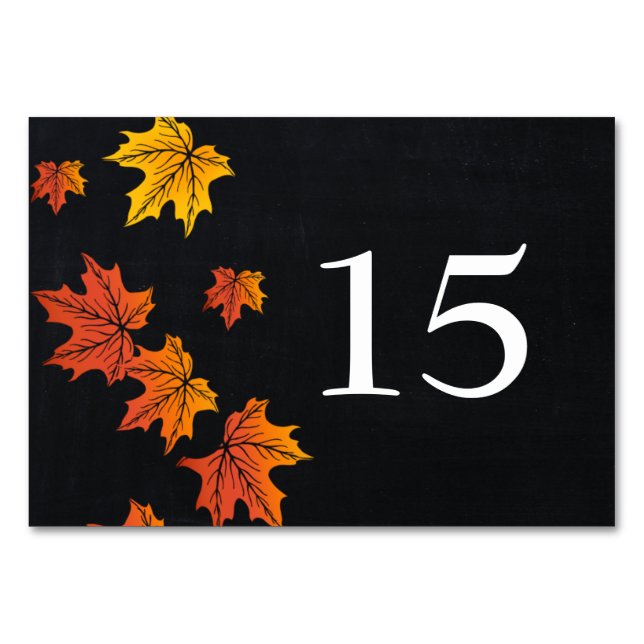 Vintage Chalkboard fall wedding table numbers (Front)