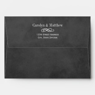 Vintage Chalkboard Flourish Wedding Envelopes