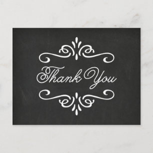 Vintage Chalkboard   Graduation Thank You Postcard