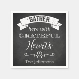Vintage Chalkboard, Grateful Hearts Napkins