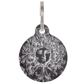 vintage chalkboard Greek mythology Gorgon medusa Pet Tag