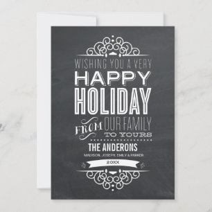 VINTAGE CHALKBOARD HOLIDAY FLAT CARD