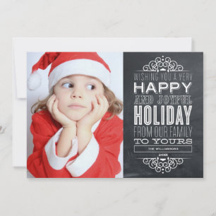 VINTAGE CHALKBOARD HOLIDAY PHOTO CARD