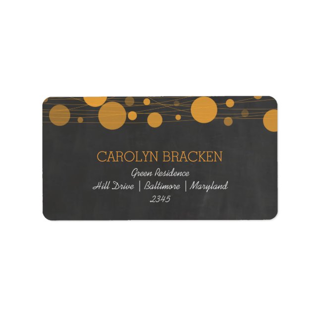 Vintage Chalkboard Lantern Wedding Label (Front)