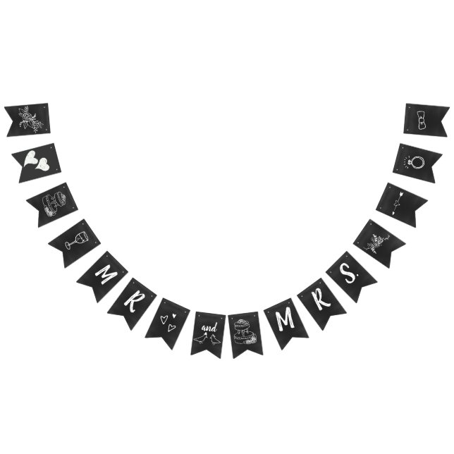 Vintage Chalkboard Look Wedding Bunting (All)