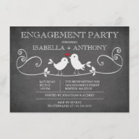 Vintage Chalkboard Love Birds ENGAGEMENT Party