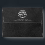 Vintage Chalkboard Merry Christmas Return Address  Envelope<br><div class="desc">Festive boho Christmas holidays return address envelopes for you to personalise with your own family name and address details on a chalkboard background. The inner features falling snowflakes and you can even customise the background colour to match your holiday theme. Designed by Thisisnotme©</div>