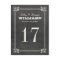 Vintage Chalkboard Monogram Table Number Card