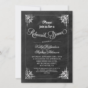 vintage chalkboard rehearsal dinner invitations